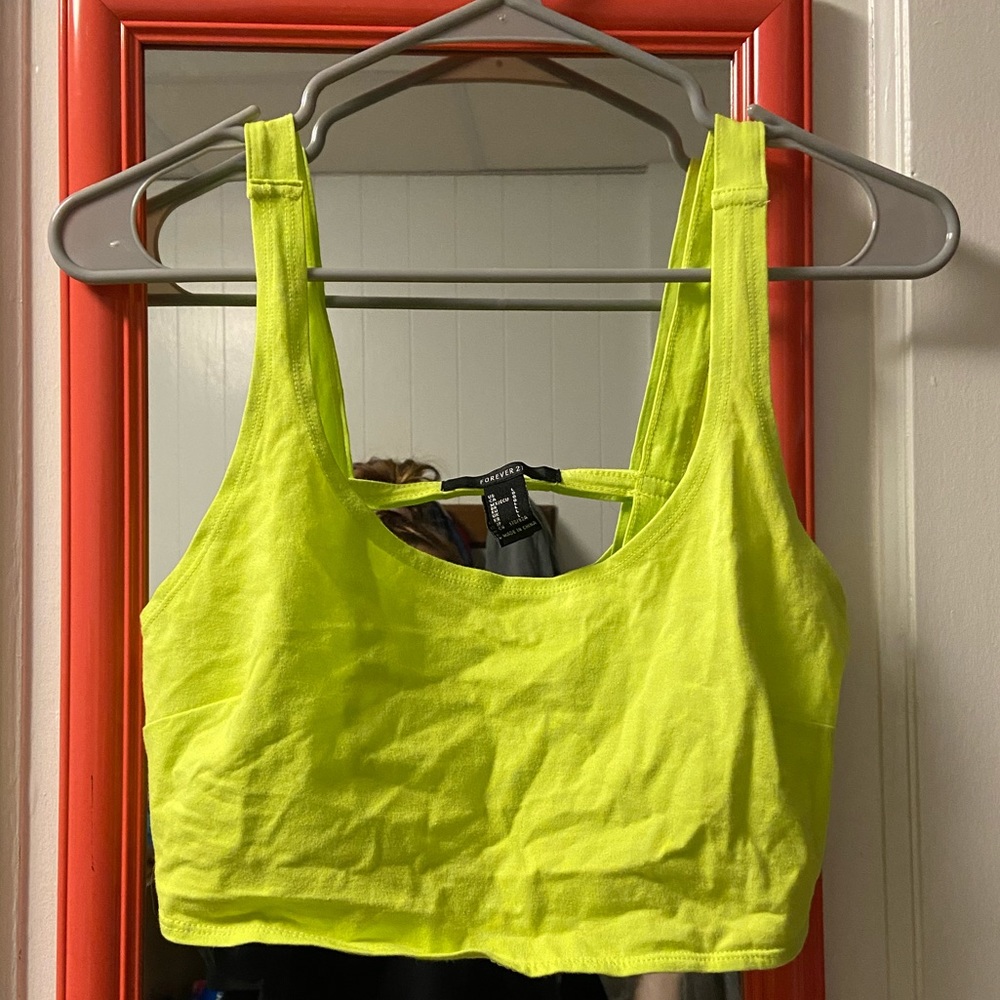 Neon green crop top